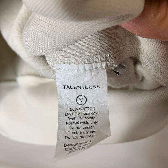 NWT Talentless Beige Hoodie Sz Medium - Picture 4 of 8